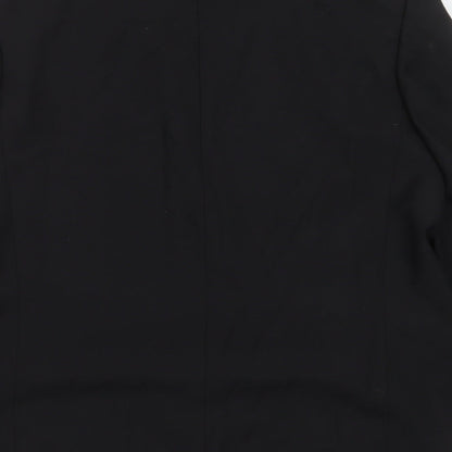 Preloved Preworn Mens Black  Polyester Jacket Suit Jacket Size 46 - Label