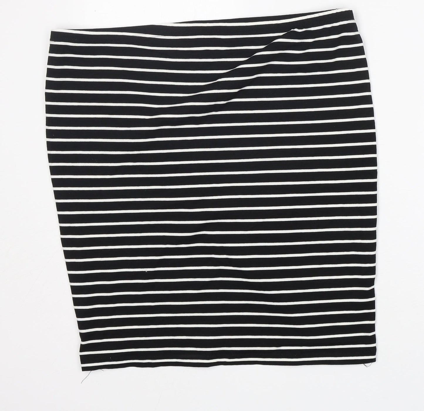 Preworn Womens Black Striped Cotton Straight & Pencil Skirt Size XL