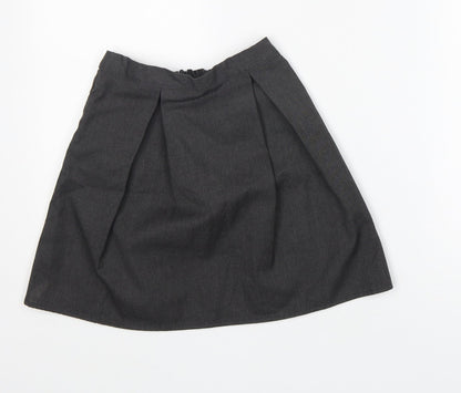 Nutmeg Girls Grey  Polyester A-Line Skirt Size 7-8 Years  Regular Button - two pockets