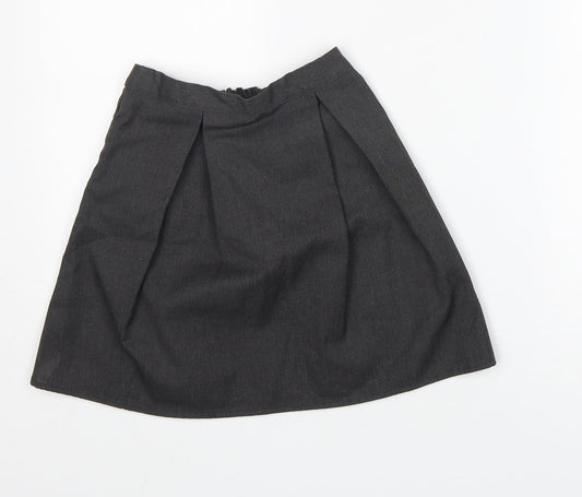 Nutmeg Girls Grey  Polyester A-Line Skirt Size 7-8 Years  Regular Button - two pockets