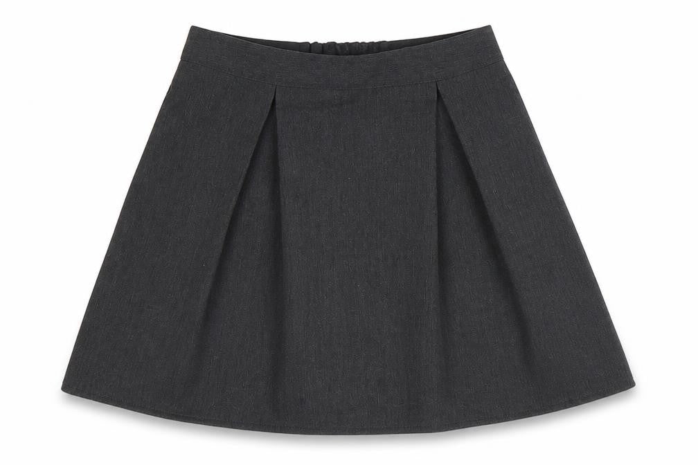 Nutmeg Girls Grey  Polyester A-Line Skirt Size 7-8 Years  Regular Button - two pockets