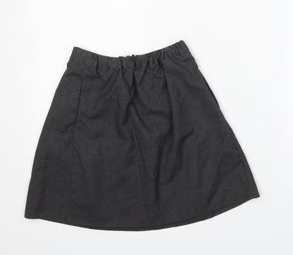 Nutmeg Girls Grey  Polyester A-Line Skirt Size 7-8 Years  Regular Button - two pockets
