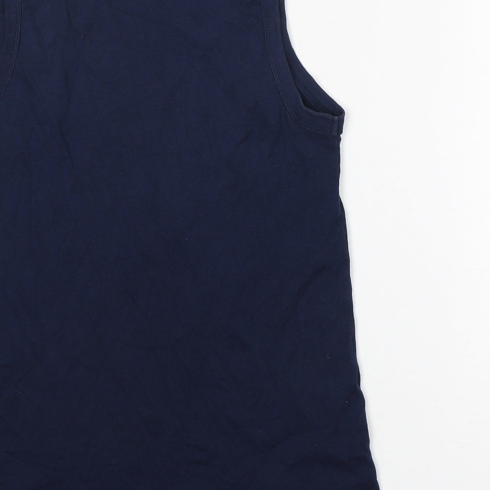 TU Mens Blue  100% Cotton Basic Tank Size 20 Round Neck