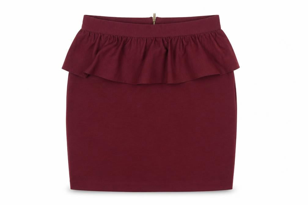 New Look Womens Red  Polyester Straight & Pencil Skirt Size 12   Zip