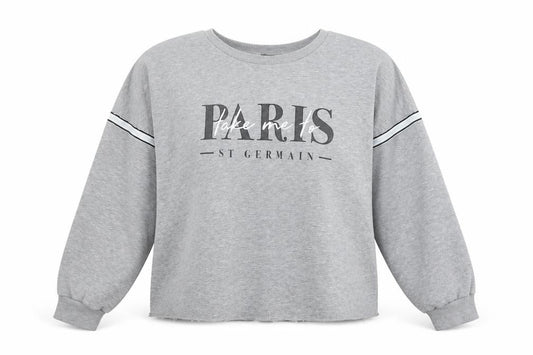 Primark Womens Grey  Cotton Pullover Sweatshirt Size L   - Paris