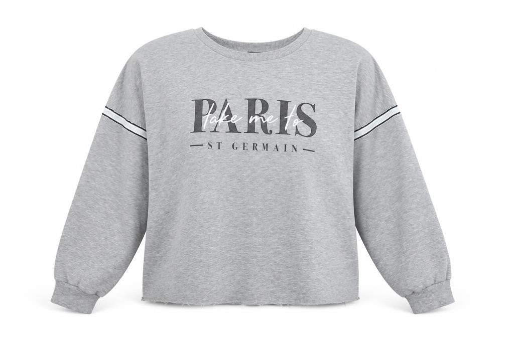 Primark Womens Grey  Cotton Pullover Sweatshirt Size L   - Paris