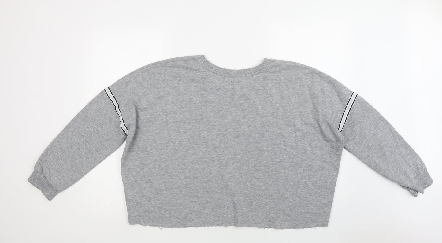 Primark Womens Grey  Cotton Pullover Sweatshirt Size L   - Paris