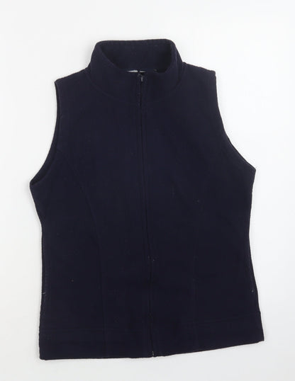 Isle Womens Blue  Polyester Full Zip Sweatshirt Size 10  Zip