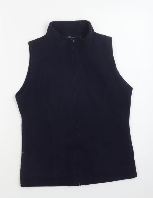 Isle Womens Blue  Polyester Full Zip Sweatshirt Size 10  Zip