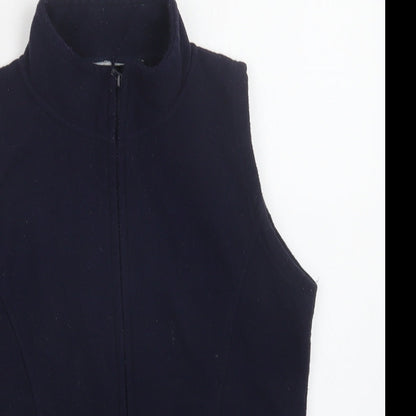 Isle Womens Blue  Polyester Full Zip Sweatshirt Size 10  Zip