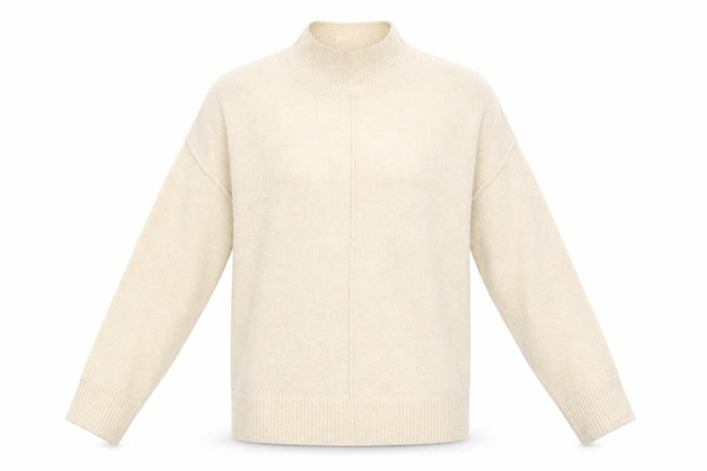 ASOS Womens Ivory Mock Neck  Acrylic Pullover Jumper Size 8