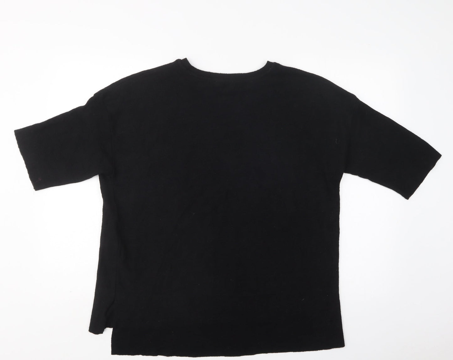 Zara Womens Black Crew Neck  Viscose Pullover Jumper Size S