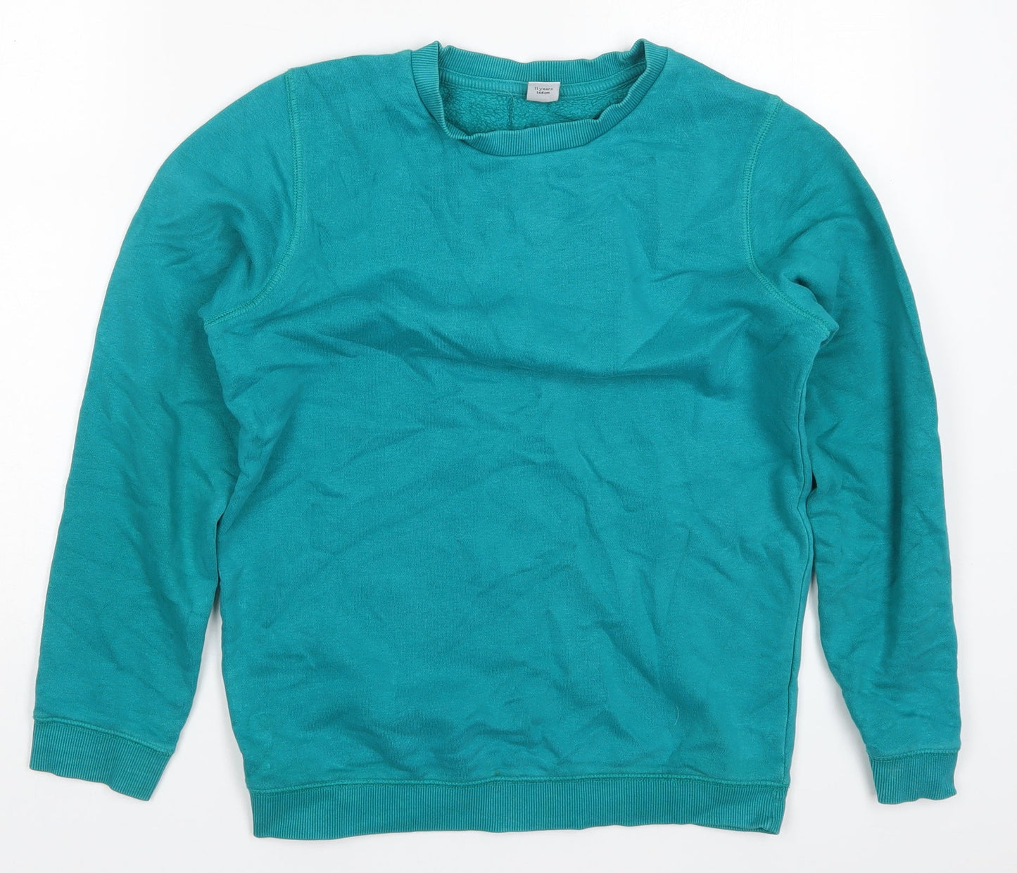 TU Boys Green  Cotton Pullover Sweatshirt Size 11 Years  Pullover