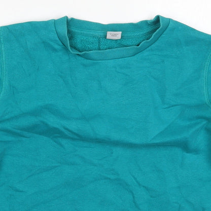 Tu Boys Green  Cotton Pullover Sweatshirt Size 11 Years  Pullover