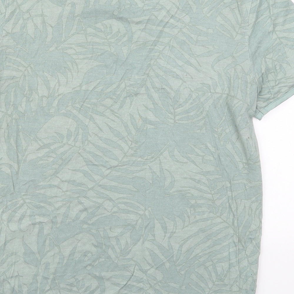 Primark Womens Green Solid Viscose Top Pyjama Top Size 6   - Leaf Prints