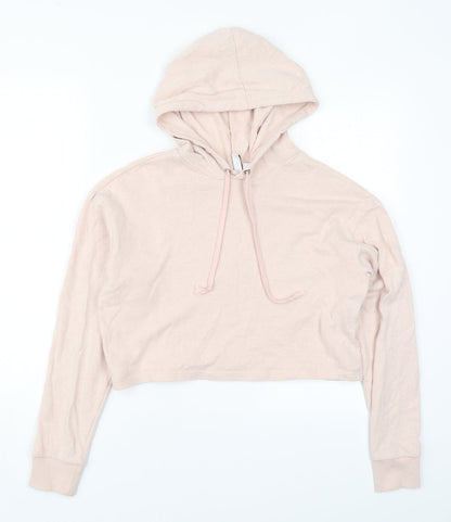 H&M Womens Pink  Cotton Pullover Hoodie Size XS  Pullover