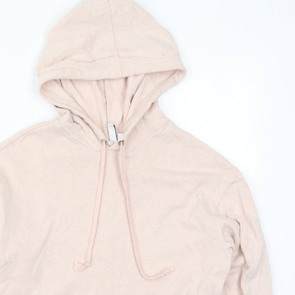 H&M Womens Pink  Cotton Pullover Hoodie Size XS  Pullover