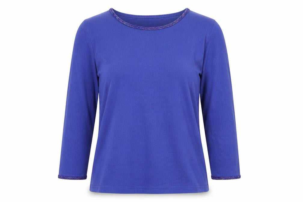 JFW Womens Blue  Cotton Basic T-Shirt Size M Round Neck