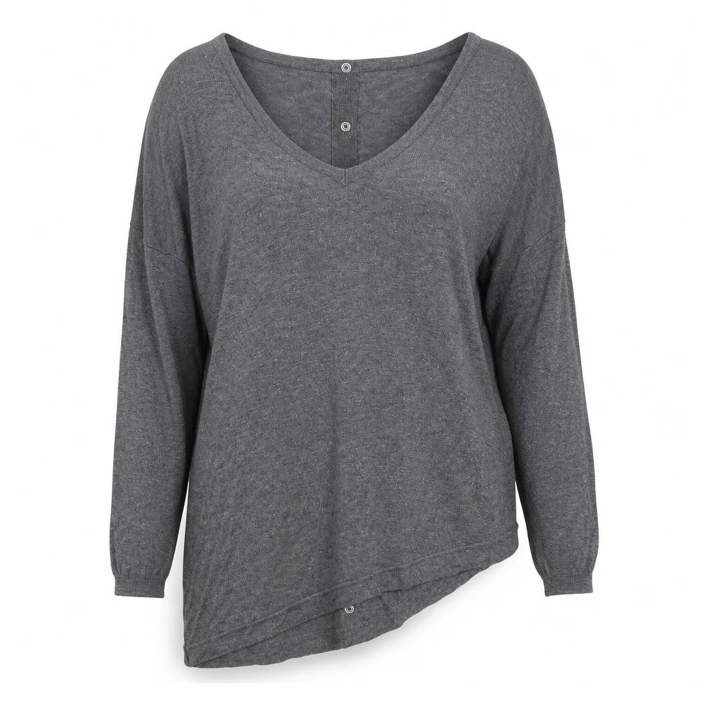 NEXT Womens Grey V-Neck  Viscose Pullover Jumper Size 10