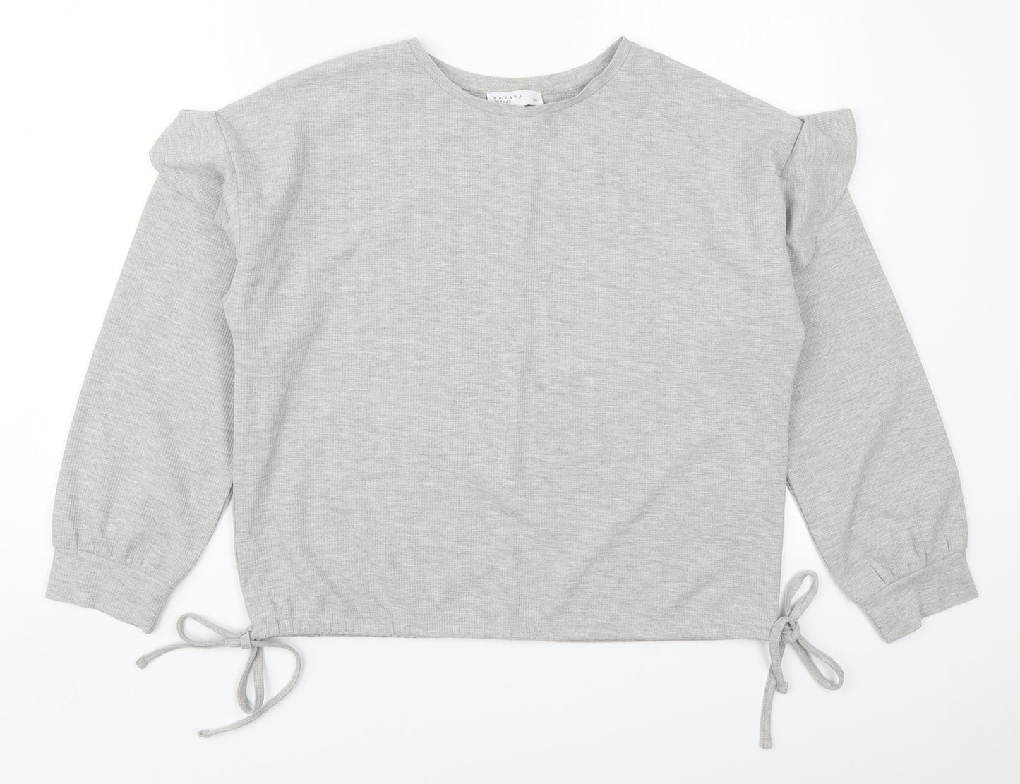 Papaya Womens Grey  Polyester Pullover Sweatshirt Size 14  Pullover