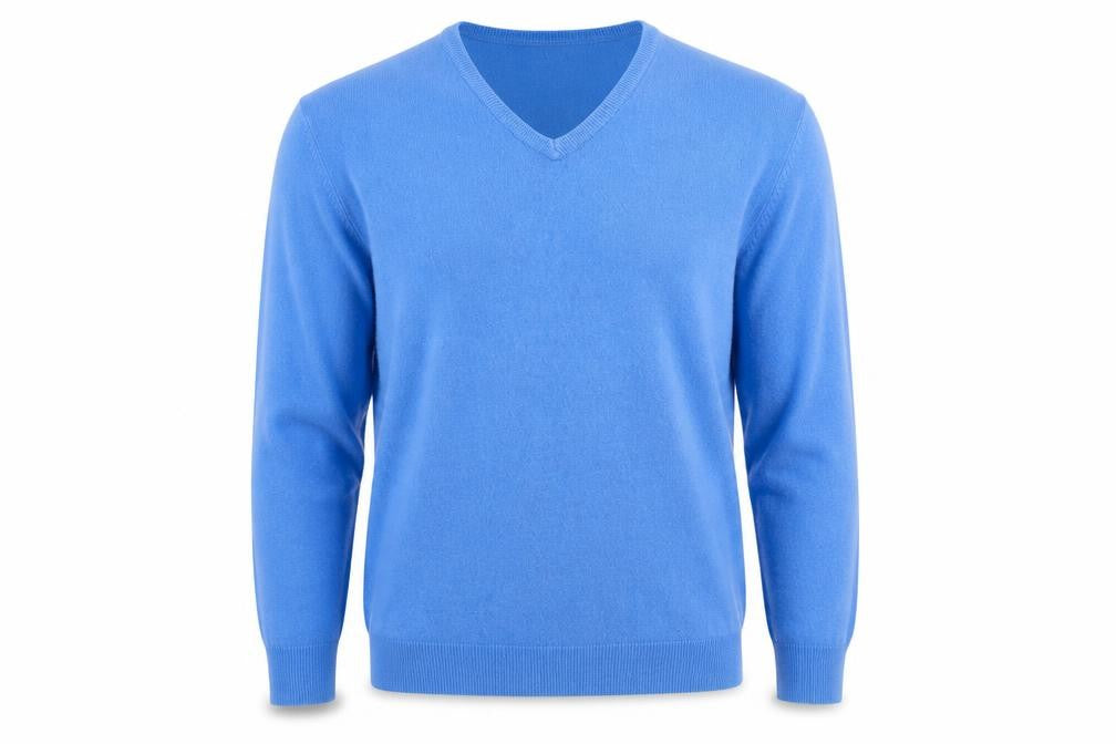 Marks & Spencer Mens Blue V-Neck  Acrylic Pullover Jumper Size M