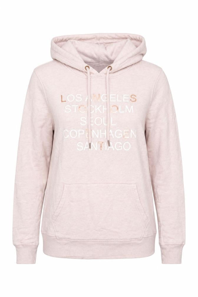 H&M Womens Pink  Cotton Pullover Hoodie Size S  Pullover - Los Angeles Stockholm Seoul Copenhagen Santiago