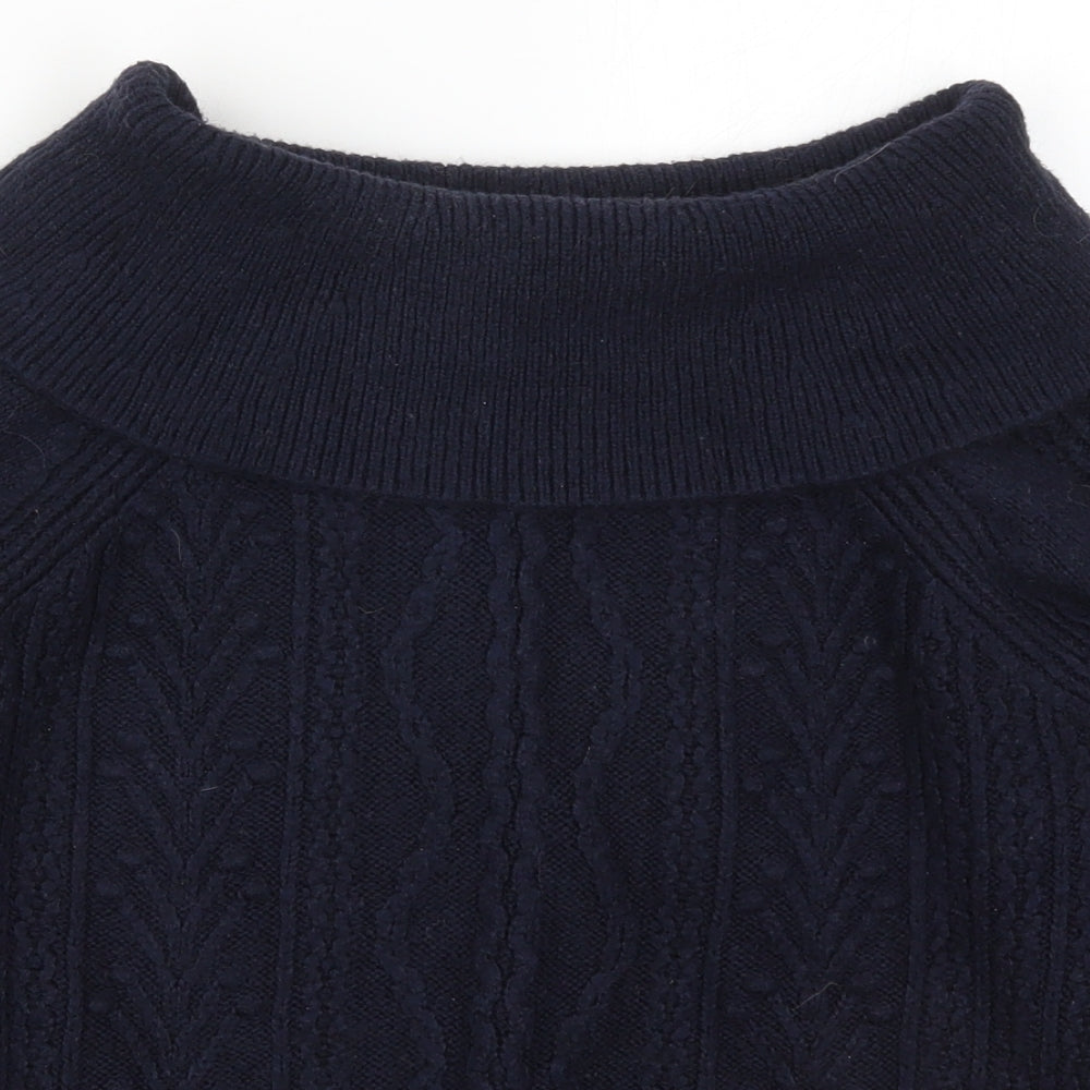 NEXT Womens Blue Roll Neck  Nylon Pullover Jumper Size XS
