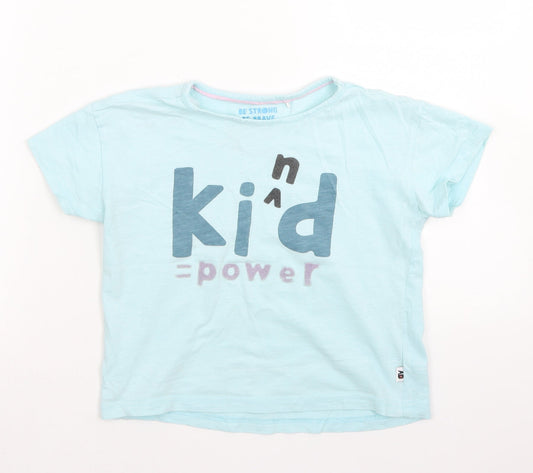 George Boys Blue  Cotton Basic T-Shirt Size 5-6 Years Crew Neck
