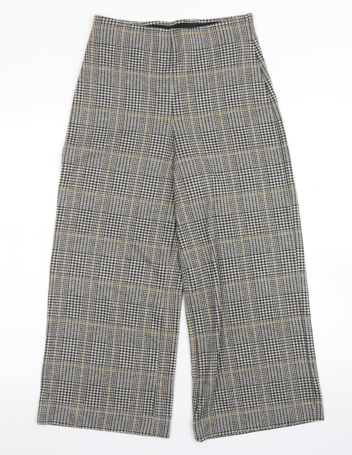 H&M Womens Brown Plaid Polyester Dress Pants Trousers Size S L24 in Regular