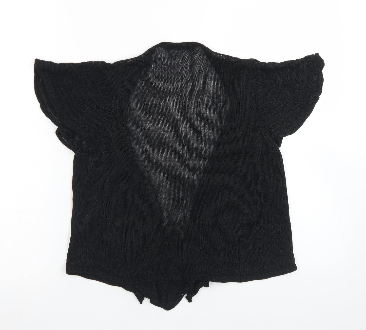 Marks & Spencer Womens Black Round Neck  Linen Cardigan Jumper Size 12