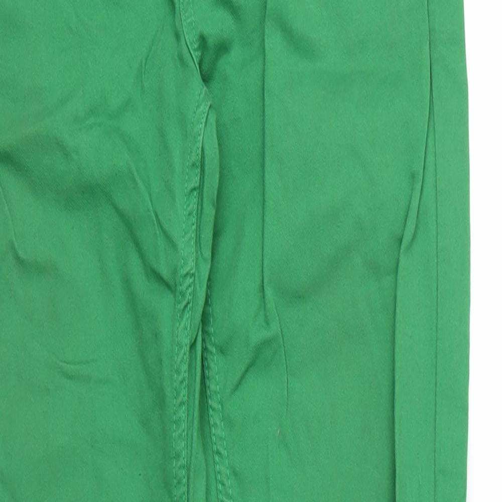 C&A Womens Green  Cotton Chino Trousers Size 30 in L29 in Regular Zip