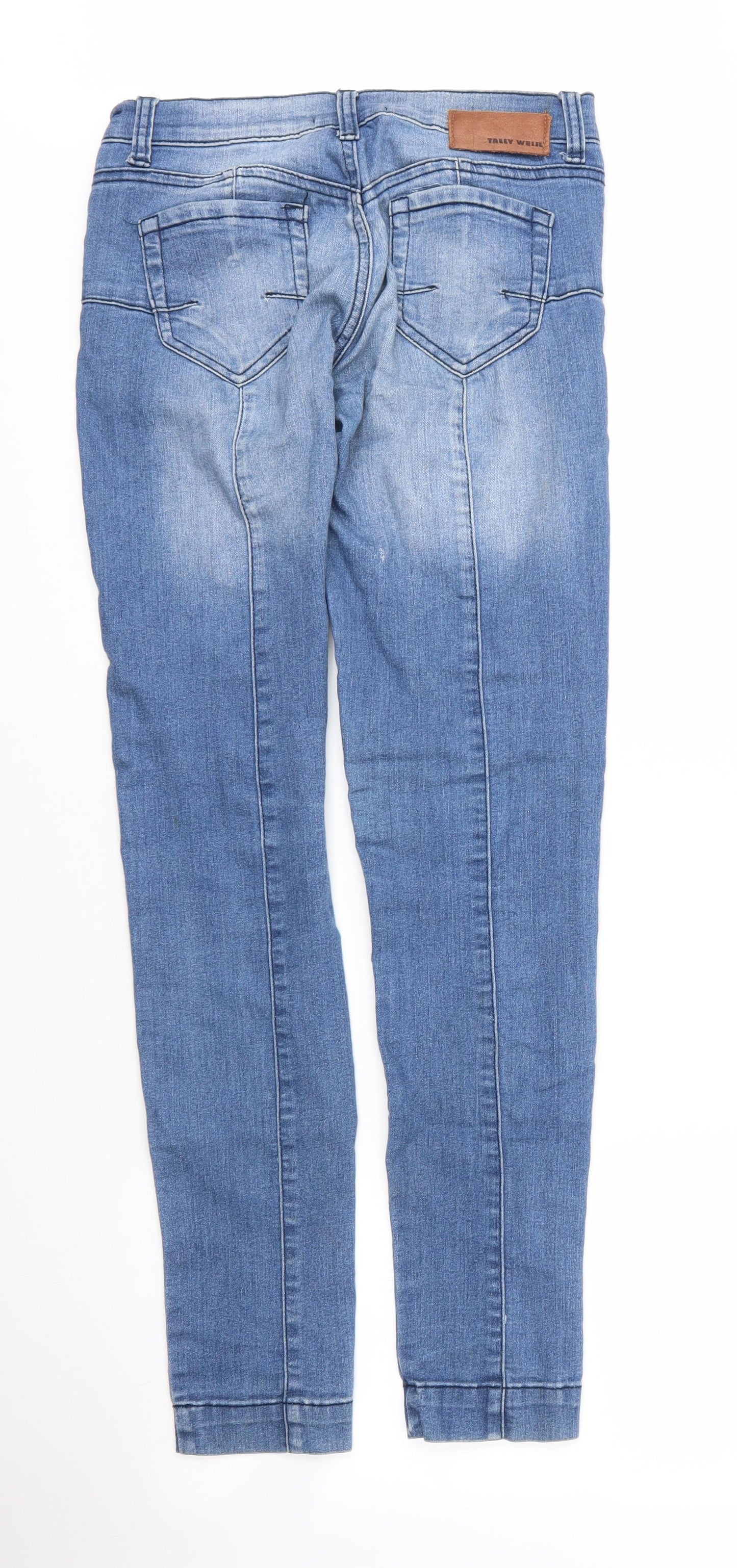 TALLY WEiJL Womens Blue  Cotton Skinny Jeans Size 10 L30 in Regular Zip