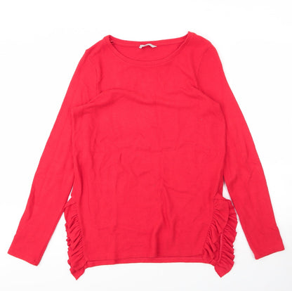Next Womens Red Round Neck  Viscose Pullover Jumper Size 12