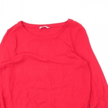 Next Womens Red Round Neck  Viscose Pullover Jumper Size 12