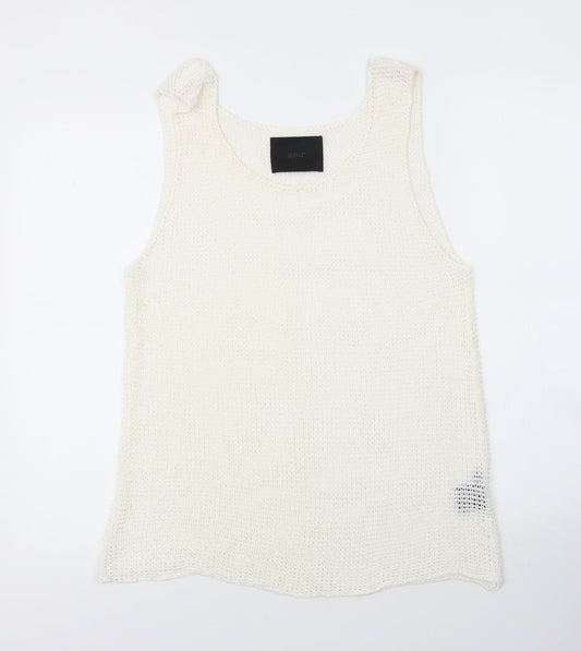 Gestuz Womens Ivory  Nylon Basic Tank Size XL Round Neck
