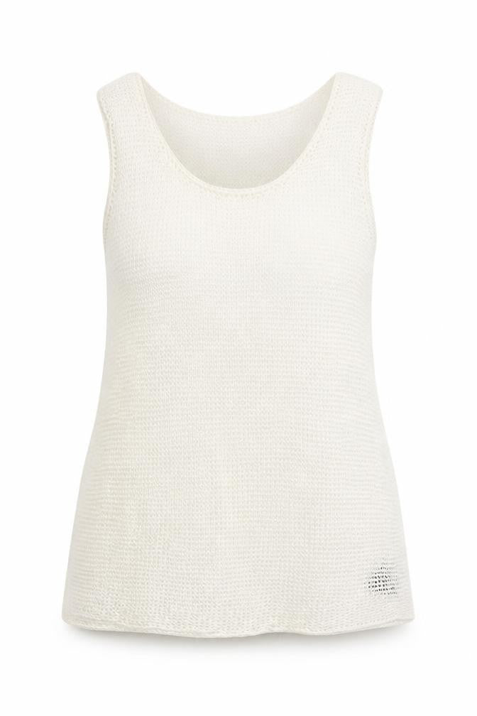 Gestuz Womens Ivory  Nylon Basic Tank Size XL Round Neck
