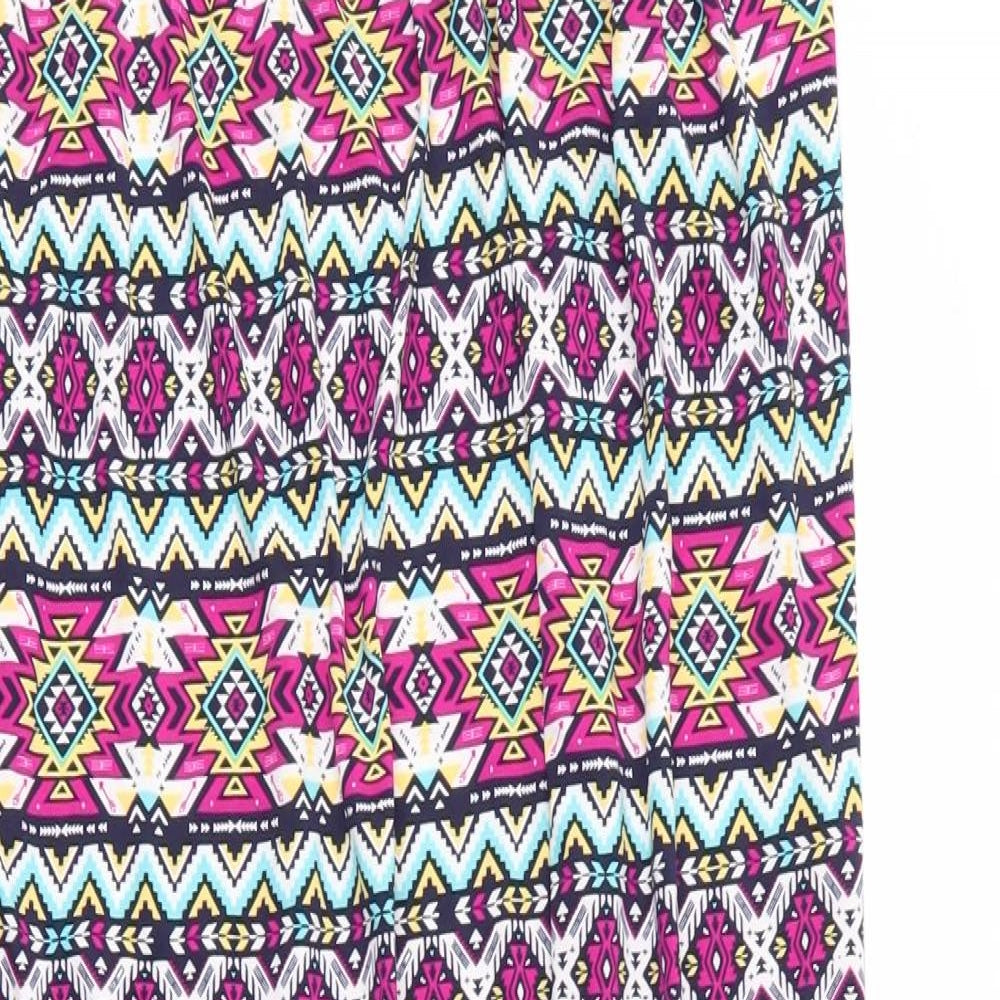 Be You Womens Purple Geometric Polyester Maxi  Size 12  Off the Shoulder