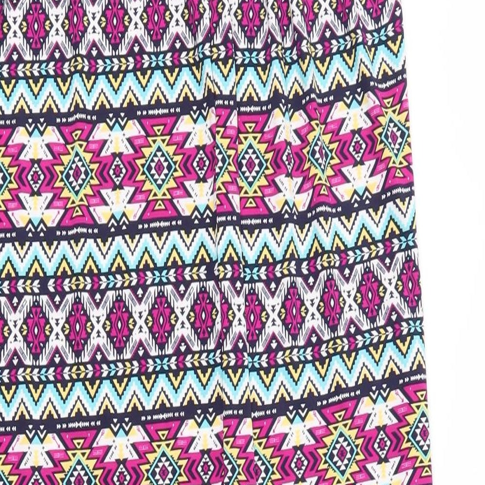 Be You Womens Purple Geometric Polyester Maxi  Size 12  Off the Shoulder