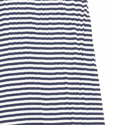 Max Studio Womens Blue Striped Elastane Maxi  Size M  Off the Shoulder