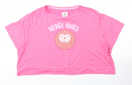 Chelsea Peers Womens Pink  Polyester Basic T-Shirt Size S Round Neck - PJ top