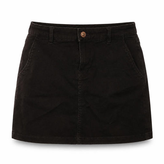 H&M Womens Brown  Cotton A-Line Skirt Size 4   Button