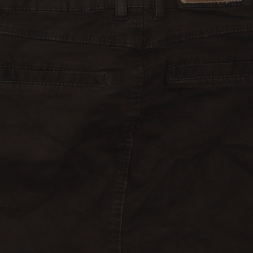 H&M Womens Brown  Cotton A-Line Skirt Size 4   Button