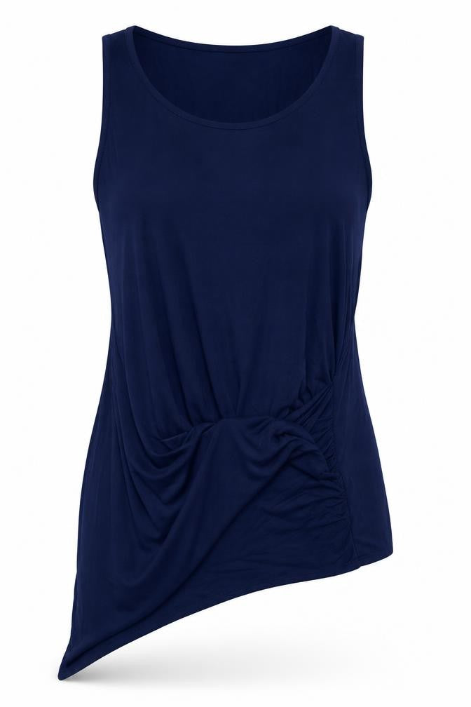 Harlowe & Graham Womens Blue  Viscose Basic Tank Size L Scoop Neck