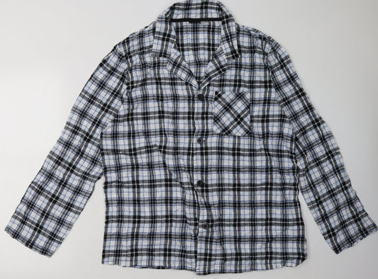 Livergy Mens Blue Check Cotton  Button-Up Size XL Collared Button
