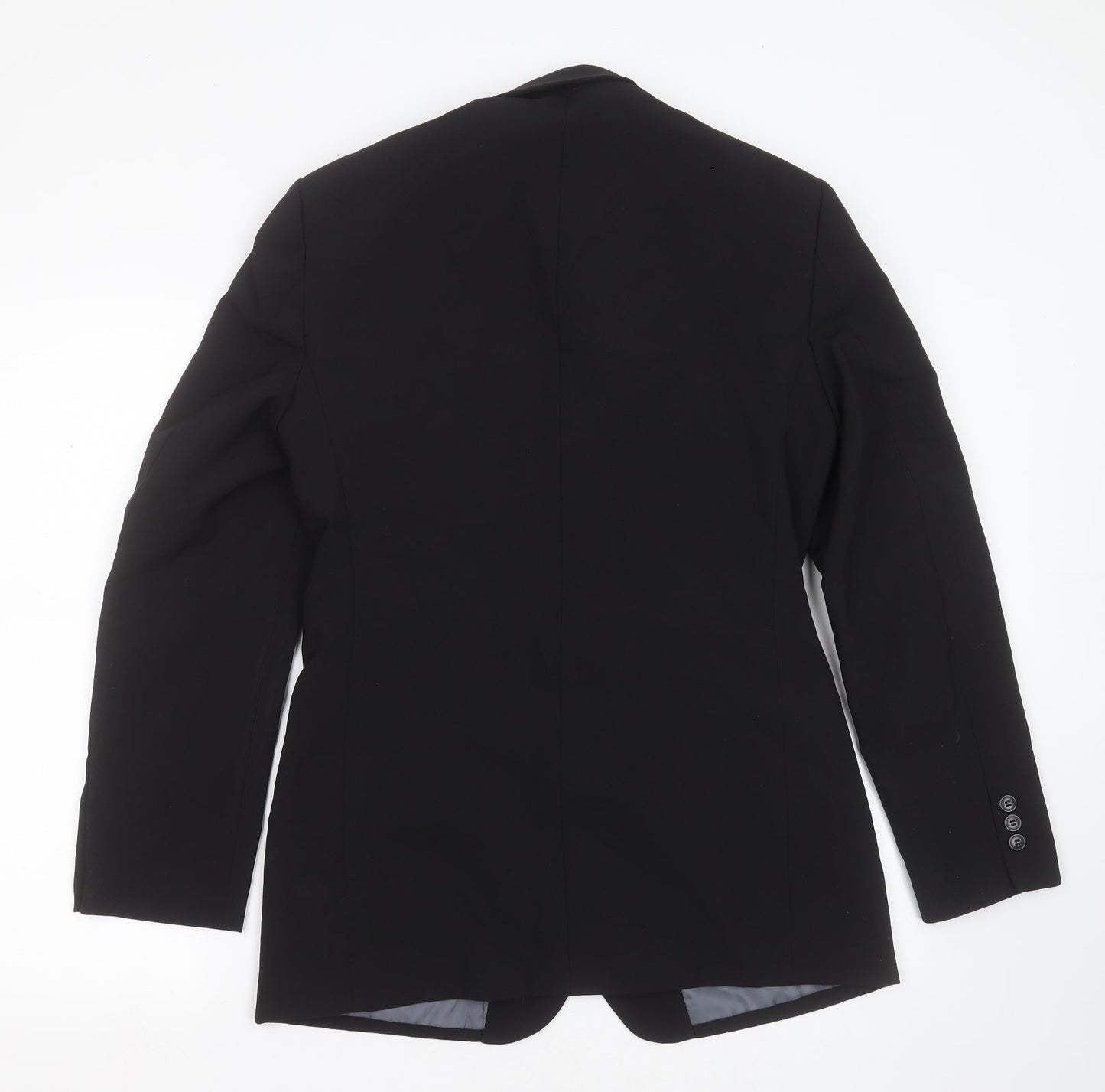 F&F Mens Black  Polyester Jacket Suit Jacket Size 36