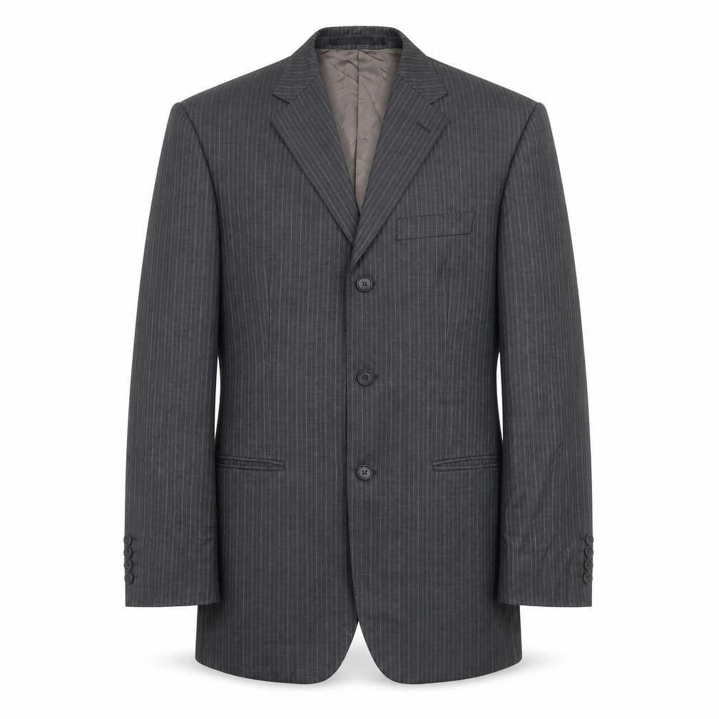 Marks & Spencer Mens Grey Striped Wool Jacket Suit Jacket Size 38