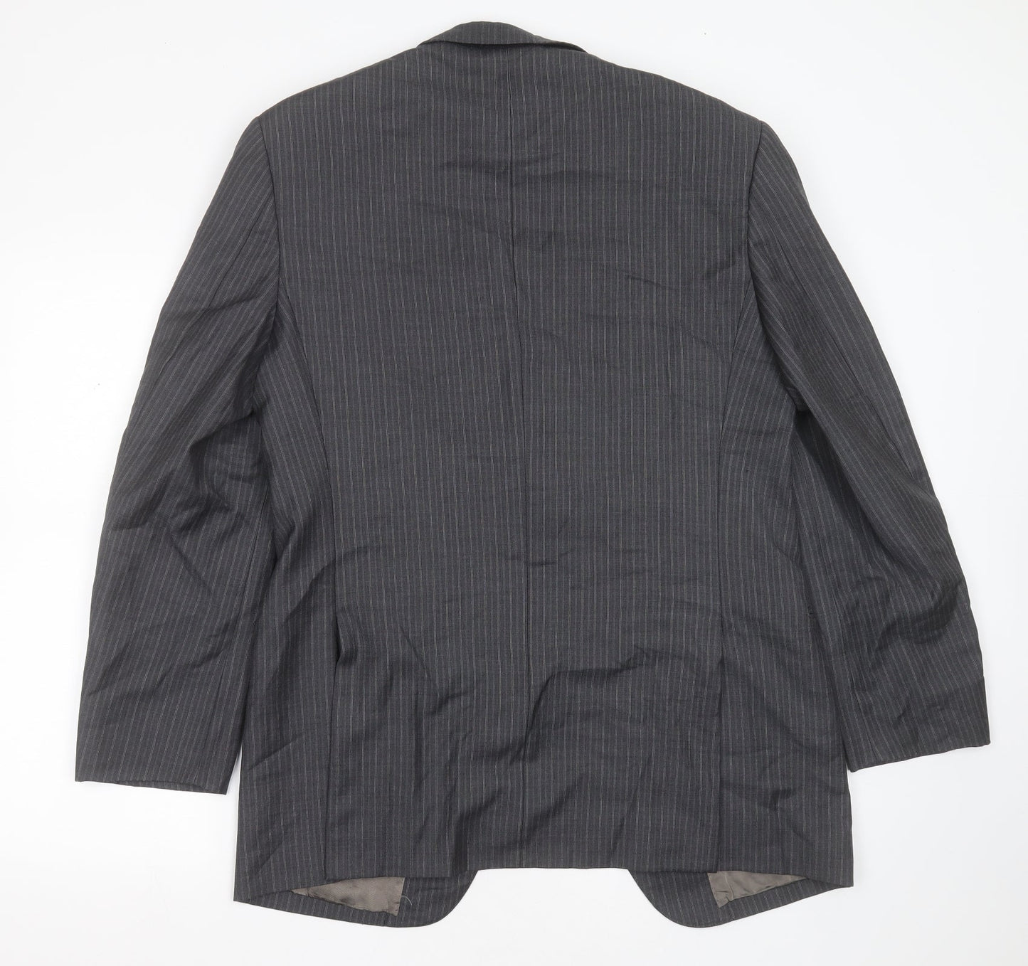 Marks and Spencer Mens Grey Striped Wool Jacket Suit Jacket Size 38