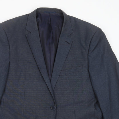 F&F Mens Blue  Polyester Jacket Suit Jacket Size 42