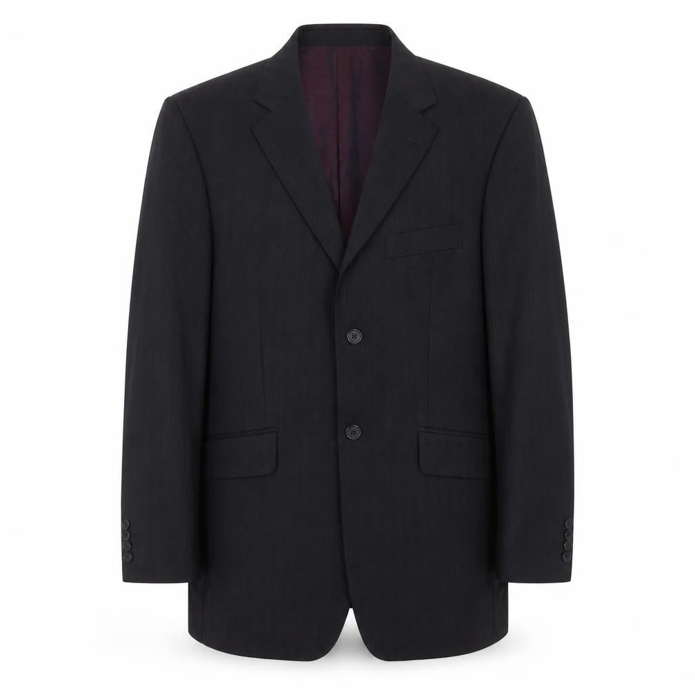 Burton Mens Black Striped Polyester Jacket Suit Jacket Size 40