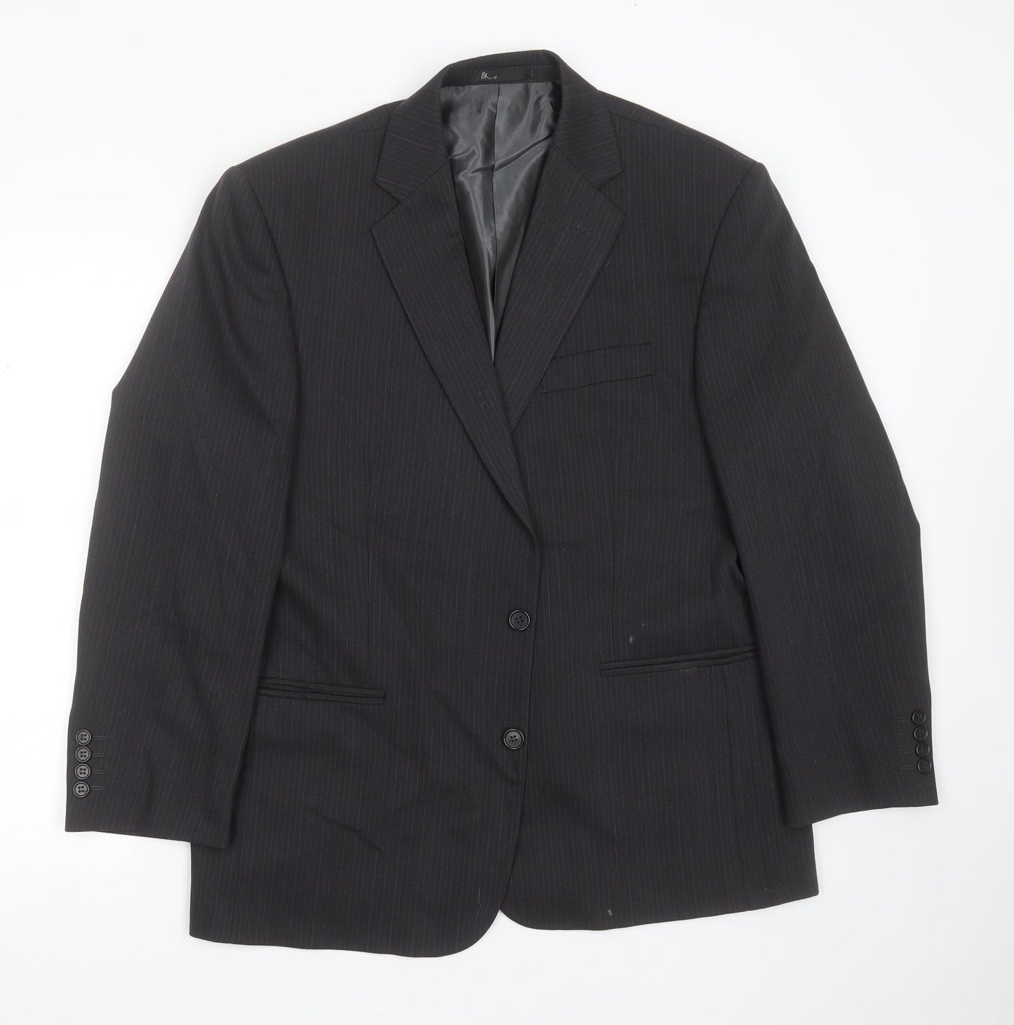 BHS Mens Grey Herringbone Polyester Jacket Suit Jacket Size 42